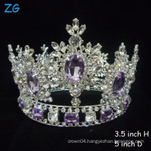 Hottest!!!Luxurious Crystal Tiaras Purple Diamond Tiara Princess Crown bridal crown full round pageant crown